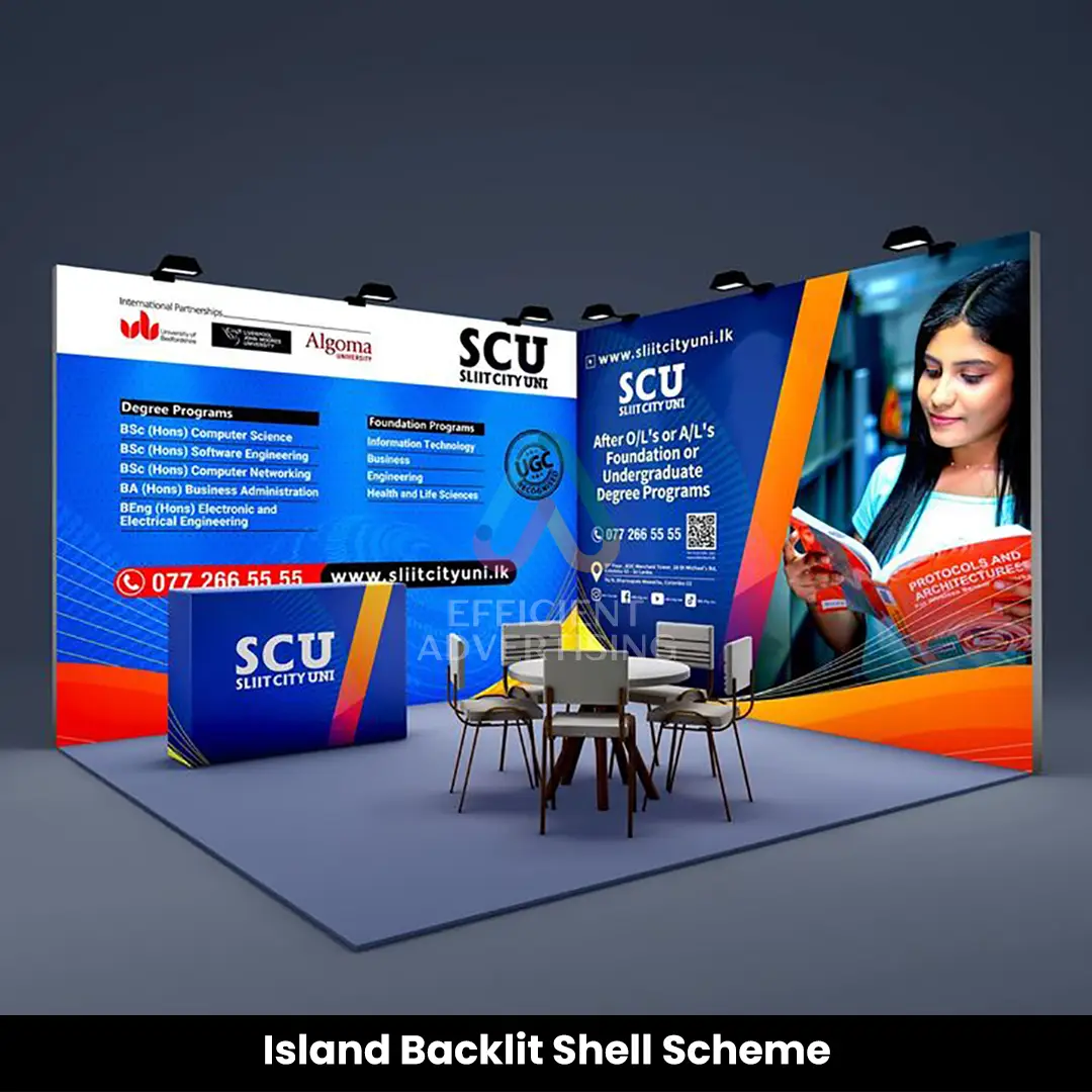 Island Backlit Shell Scheme Exhibition Stand Dubai — Efficient Advertising