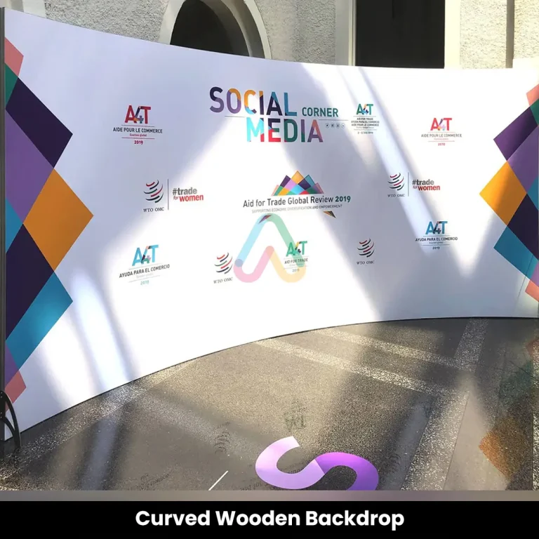 Curved Wooden Backdrop in Events & Exhibitions by Efficient Advertising Dubai