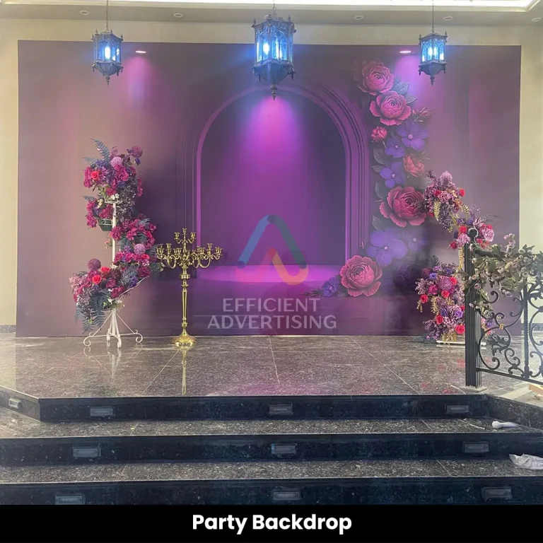 Party Backdrop in Pop-Up & Portable Displays by Efficient Advertising Dubai