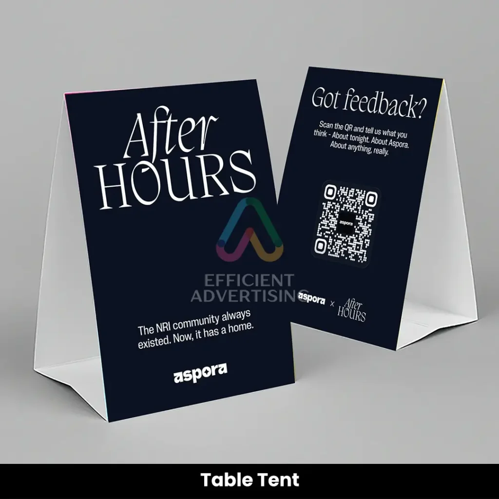 Table Tents & Menu Stands — Efficient Advertising Dubai