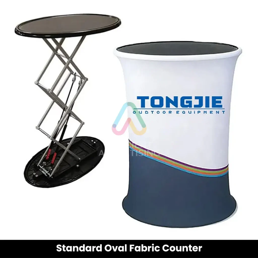 Oval Fabric Exhibition Counter — Efficient Advertising Dubai
