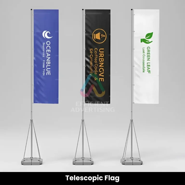 Telescopic Flag in Feather & Sail Flags by Efficient Advertising Dubai