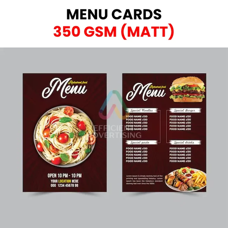 Laminated Menus Dubai