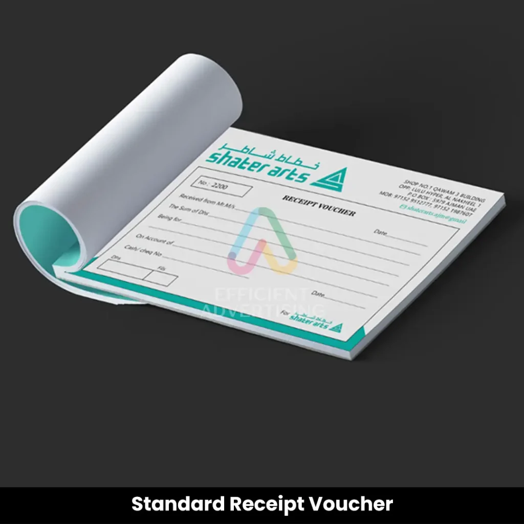 Receipt Voucher Books — Efficient Advertising Dubai