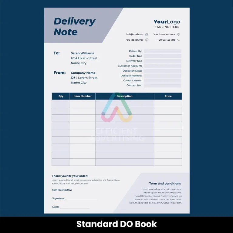 Delivery Order Books in Stationery & Print by Efficient Advertising Dubai