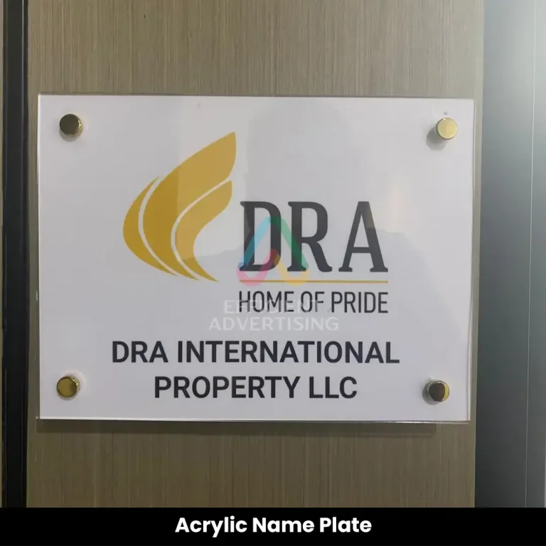 Acrylic & Metal Name Plates in Signage by Efficient Advertising Dubai