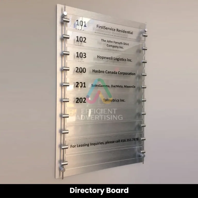 Directory Board in Signage by Efficient Advertising Dubai